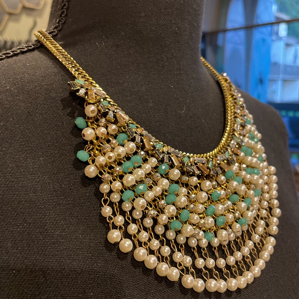NWOT Exquisite beaded & Jeweled Bib Choker Necklace